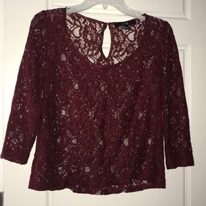 Forever 21 Lacey 3/4 sleeve blouse